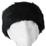 Sheepskin Leather Headband Black: KB-591