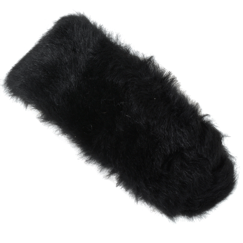 Sheepskin Leather Headband Black: KB-591