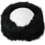 Sheepskin Leather Headband Black: KB-591