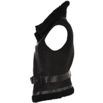 Shearling Leather and Suede Biker Gilet Black/suede: KB-451 GILLET