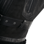 Shearling Leather and Suede Biker Gilet Black/suede: KB-451 GILLET