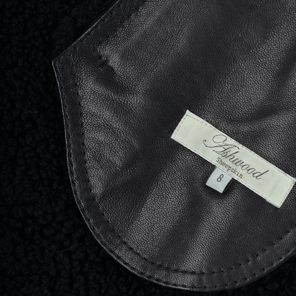 Shearling Leather and Suede Biker Gilet Black/suede: KB-451 GILLET