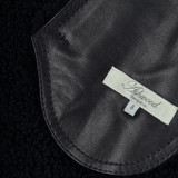 Shearling Leather and Suede Biker Gilet Black/suede: KB-451 GILLET