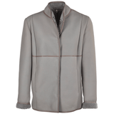 Lamb Shearling Mandarin Collar Jacket Taupe: KB 679