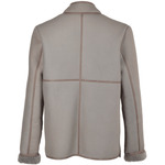 Lamb Shearling Mandarin Collar Jacket Taupe: KB 679