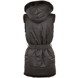 Reversible Mink Hooded Gilet  Brown: V408