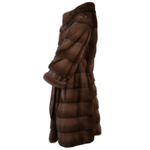 Cropped 3/4 Sleeve Mink Coat Brown: 1665