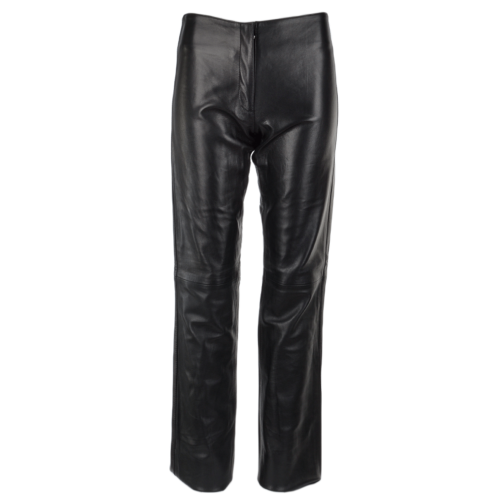 Leather Hipster Trousers Black: PT333