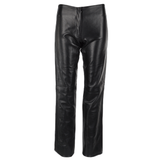 Leather Hipster Trousers Black: PT333