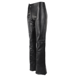 Leather Hipster Trousers Black: PT333