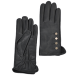 Button Detail Leather Gloves  Black : 109