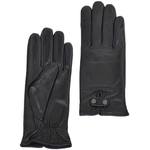 Two Tone Colour Finger Detail Leather Gloves Black/Purple: 7