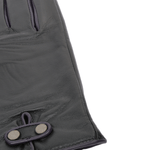 Two Tone Colour Finger Detail Leather Gloves Black/Purple: 7