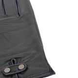 Two Tone Colour Finger Detail Leather Gloves Black/Purple: 7