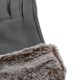 Faux Fur Tipped  Leather Gloves Black : 103-A