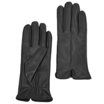 Touch Screen Friendly Two Tone Leather Gloves Black/Black :  137