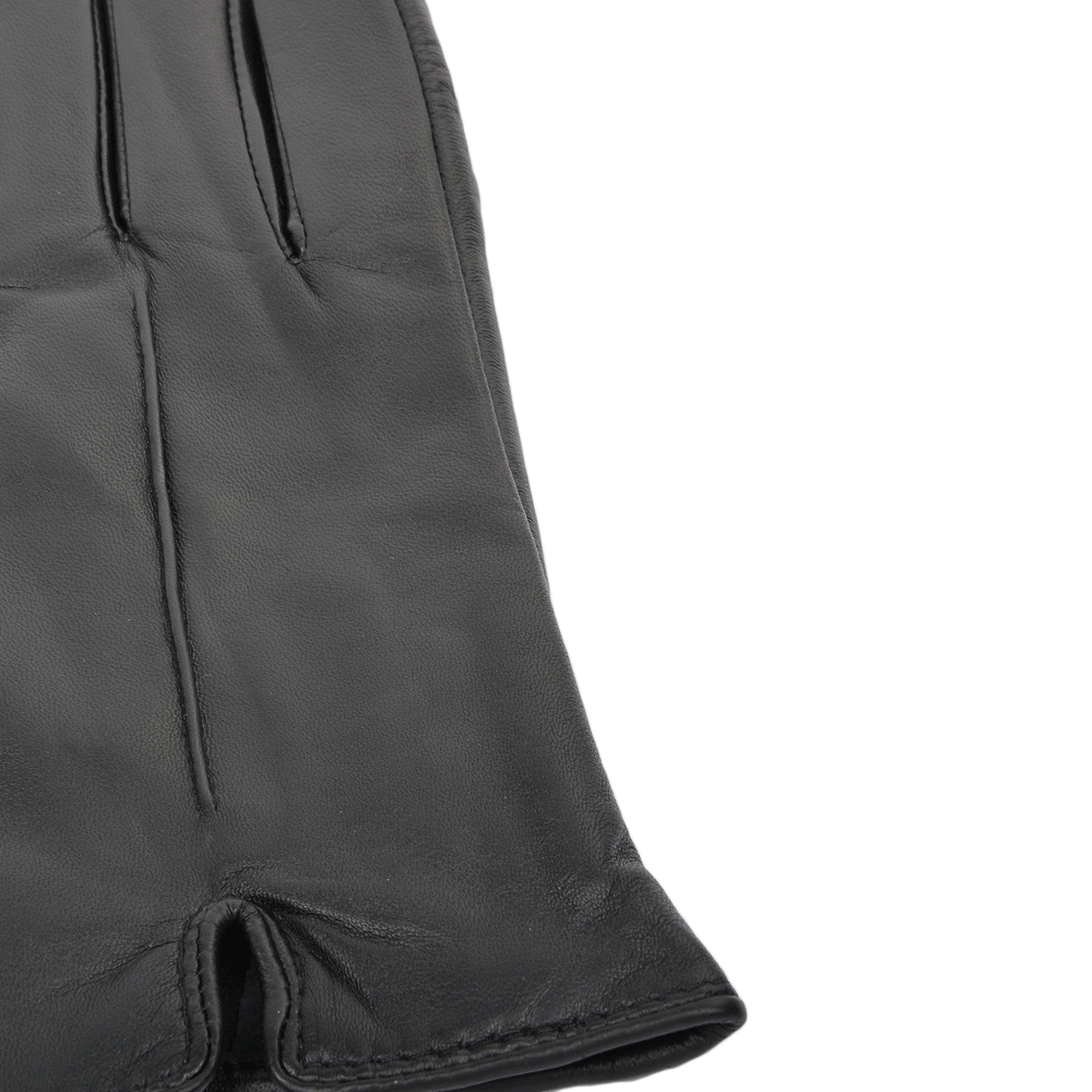 Touch Screen Friendly Two Tone Leather Gloves Black/Black :  137