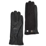 Suede and Leather Gloves Black : 327