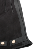 Suede and Leather Gloves Black : 327