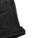 Suede and Leather Gloves Black : 130