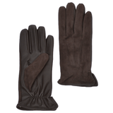 Suede and Leather Gloves Brown : 130