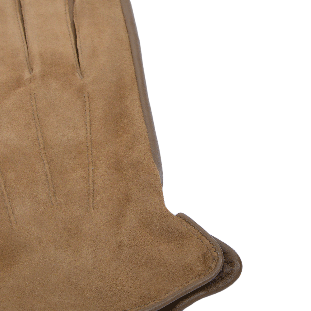 Suede and Leather Gloves Camel : 130