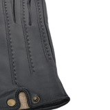 Stitch Detail Leather Gloves Black : 733