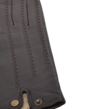 Stitch Detail Leather Gloves Brown : 733