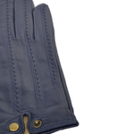 Stitch Detail Leather Gloves Navy : 733