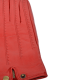 Stitch Detail Leather Gloves Red : 733