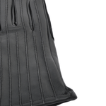 Leather Gloves With Suede Finger Detail Black : 175