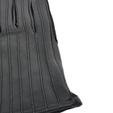 Leather Gloves With Suede Finger Detail Black : 175