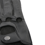 Lightweight Natural Skin Lined Leather Driving Gloves Black - 750