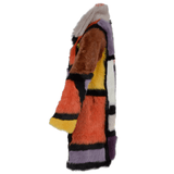 Luxury Patchwork Art Reversible Sheepskin Coat  Multi: MULTI TOSCANA