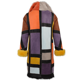 Luxury Patchwork Art Reversible Sheepskin Coat  Multi: MULTI TOSCANA