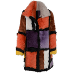 Luxury Patchwork Art Reversible Sheepskin Coat  Multi: MULTI TOSCANA