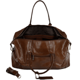 Extra Large Vegetable Tanned Leather Travel Holdall Chestnut : Lewis