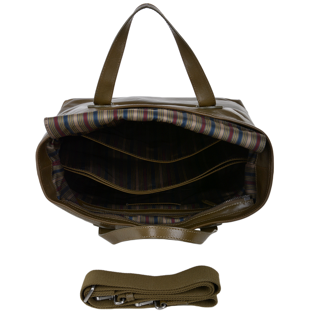 Unisex Travel and Shopper Bag Moss Green/ruthenium - 61255 01 4B NH