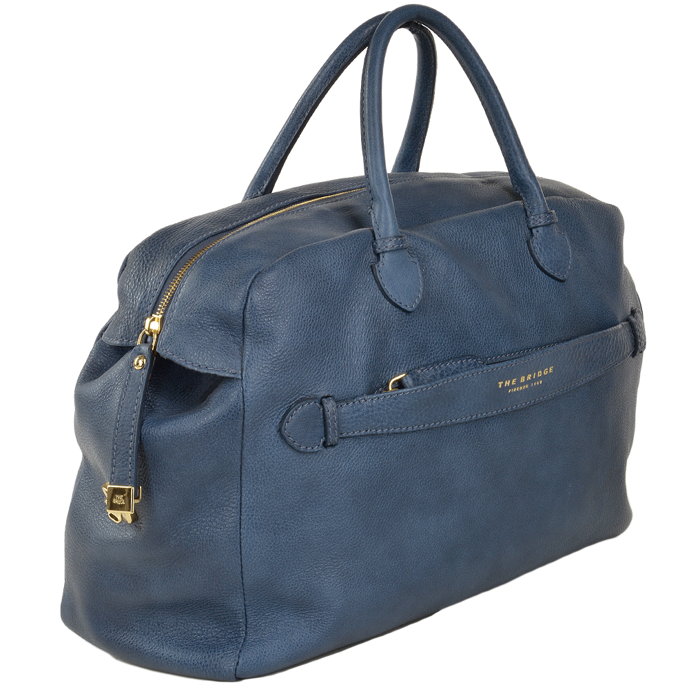 Italian Leather Handbag Blue : 004094579 2F