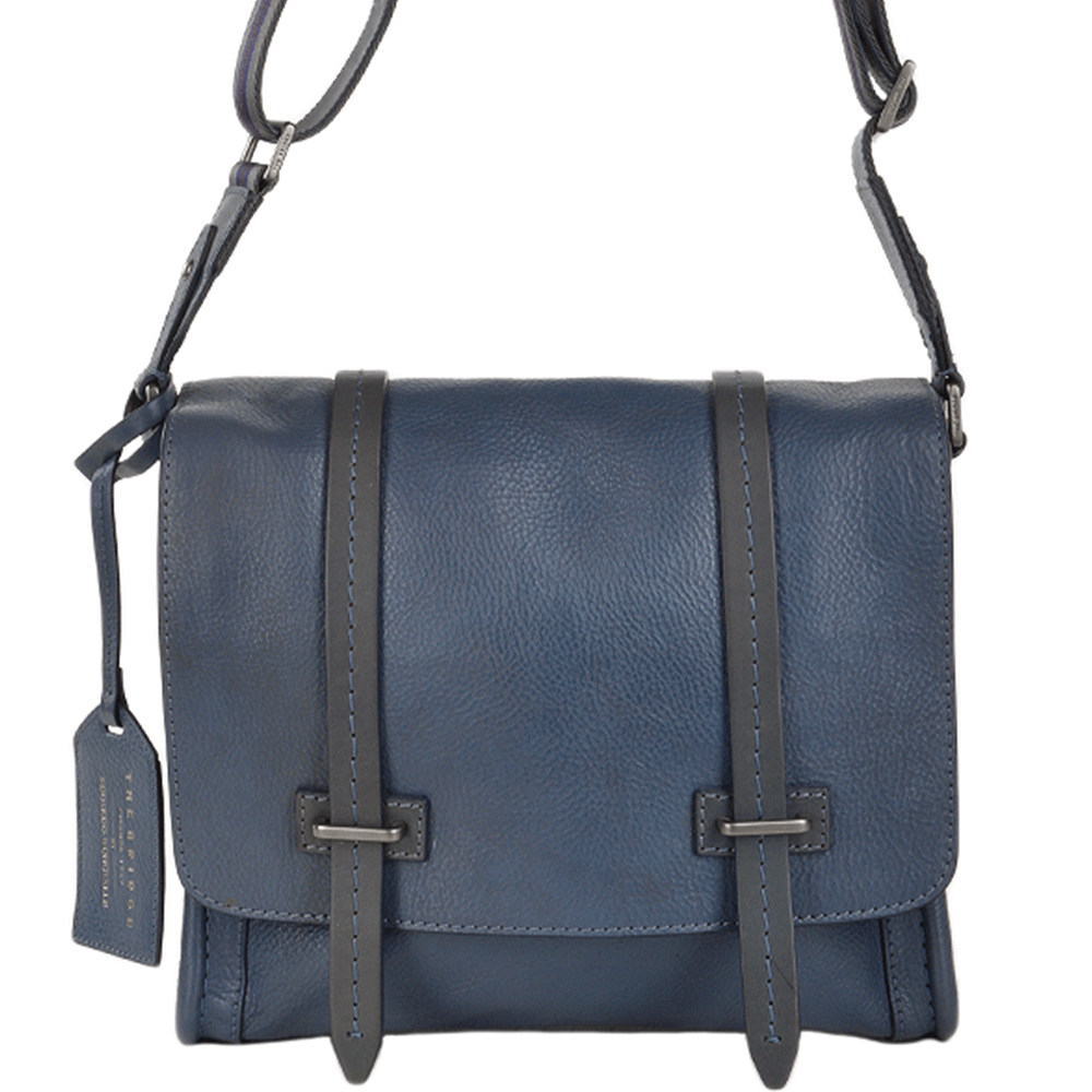 The Bridge Unisex Italian Medium Travel Messenger Bag Blue - 00550341P 2K