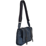 The Bridge Unisex Italian Medium Travel Messenger Bag Blue - 00550341P 2K