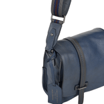 The Bridge Unisex Italian Medium Travel Messenger Bag Blue - 00550341P 2K