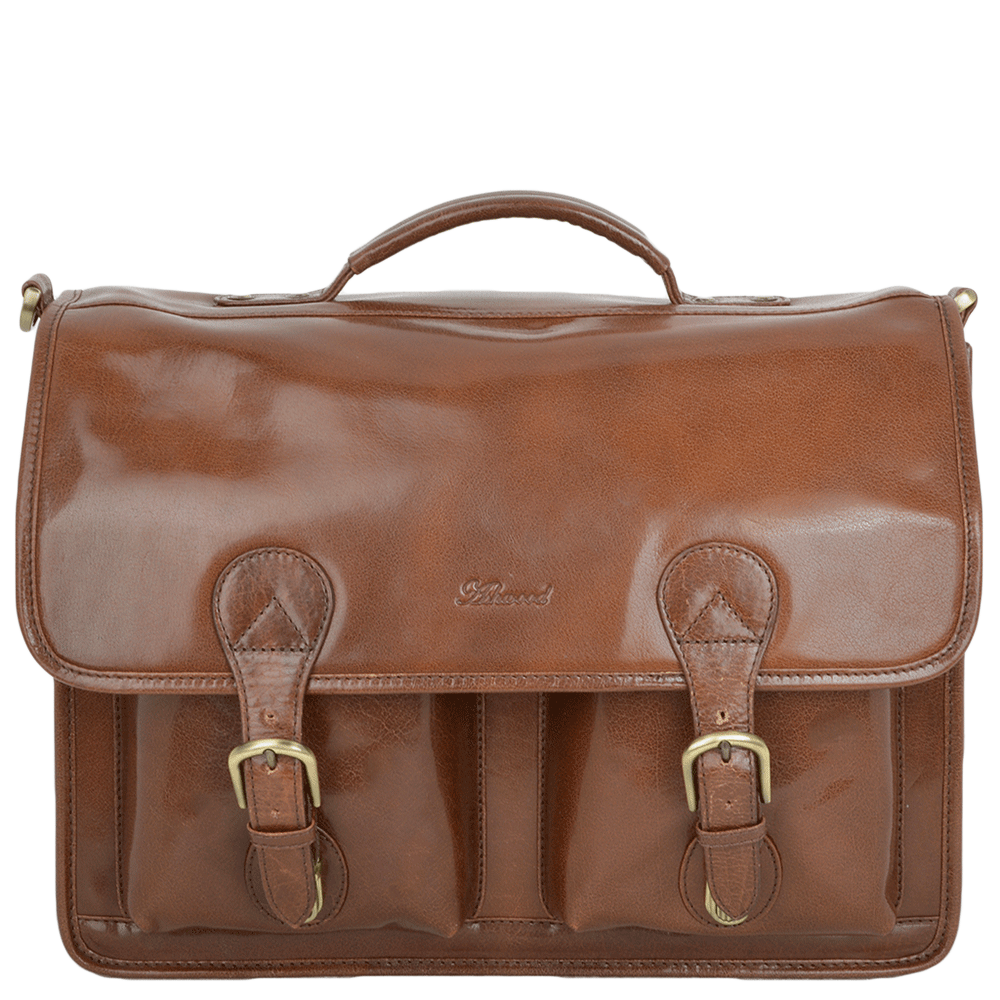 Leather Briefcase 8190 Chestnut/vt :  8190