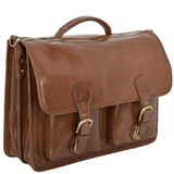 Leather Briefcase 8190 Chestnut/vt :  8190