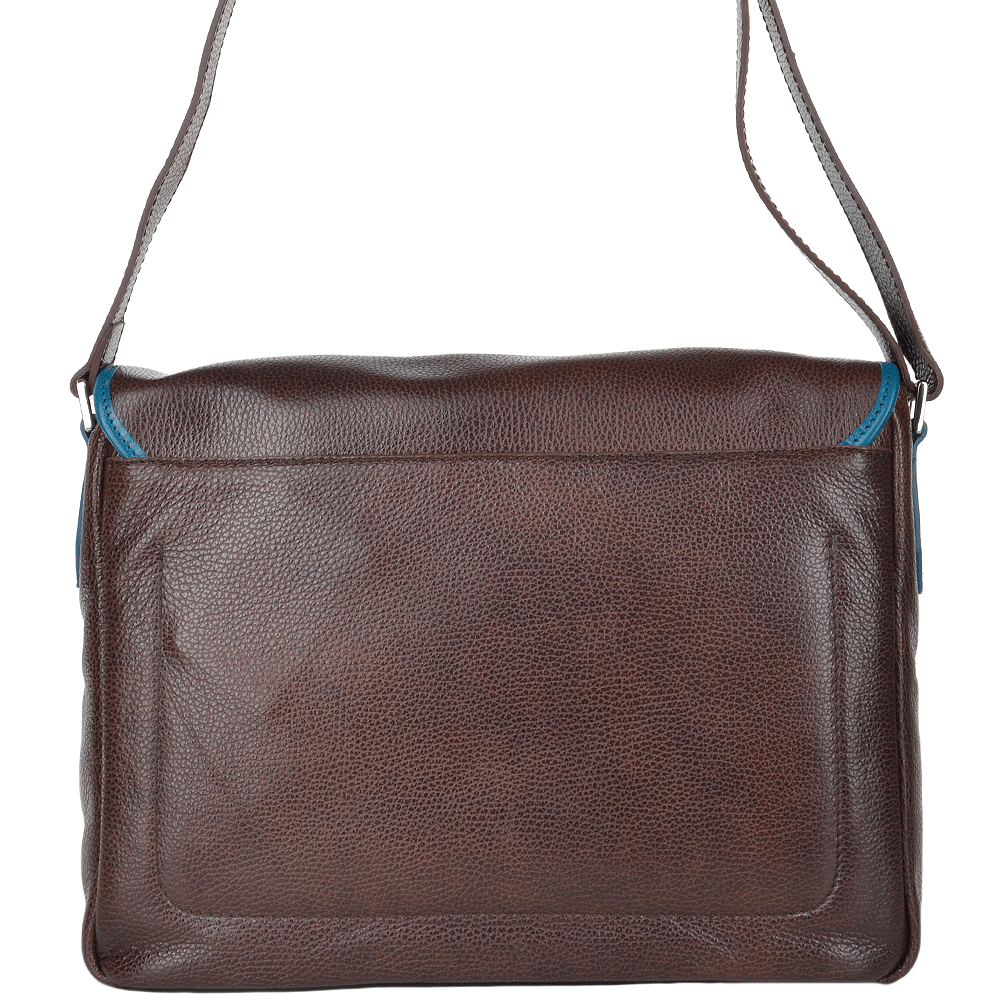 The Bridge Full Grain Italian Travel Messenger Brn/blue/ruthenium - 054073 2F 6T NH