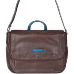 The Bridge Full Grain Italian Travel Messenger Brn/blue/ruthenium - 054136 2F 6T NH