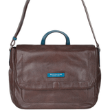 The Bridge Full Grain Italian Travel Messenger Brn/blue/ruthenium - 054136 2F 6T NH