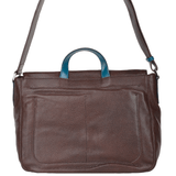 The Bridge Full Grain Italian Travel Messenger Brn/blue/ruthenium - 054136 2F 6T NH