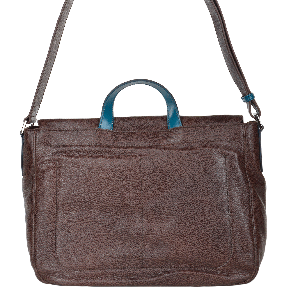 The Bridge Full Grain Italian Travel Messenger Brn/blue/ruthenium - 054136 2F 6T NH