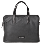 The Bridge Full Grain Italian Leather Laptop Bag  Black/ palladium - 064071 2F 20 NH